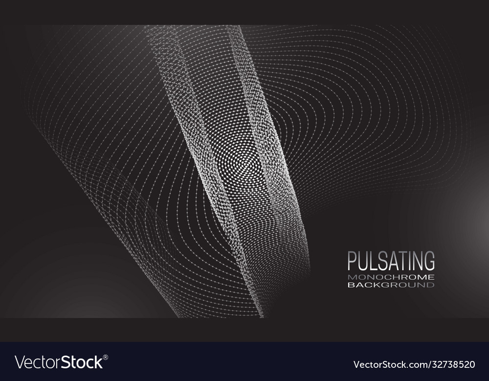 Pulsating monochrome background design vector image Pulsating monochrome background design