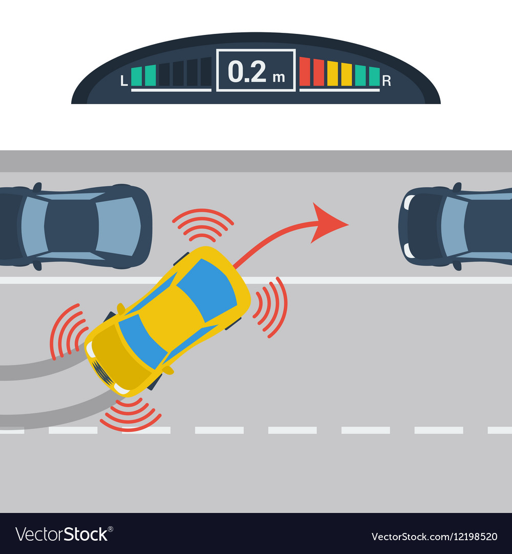 Scheme horizontaler Parkplatz mit parktronic System