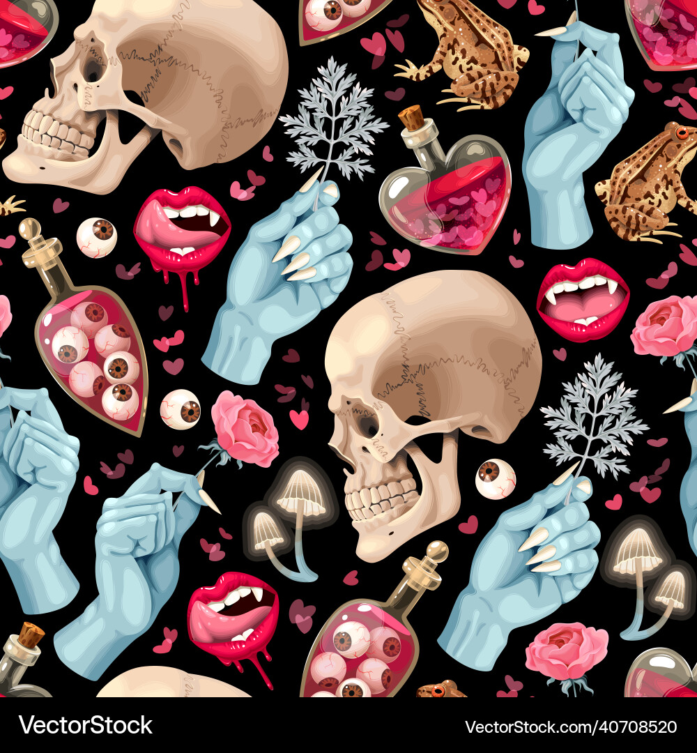 Seamless magic pattern with supply for witchcraft Vector Image