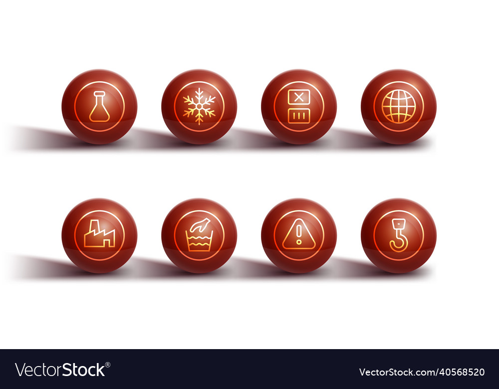 Set line test tube and flask factory production vector image Set line test tube and flask factory production
