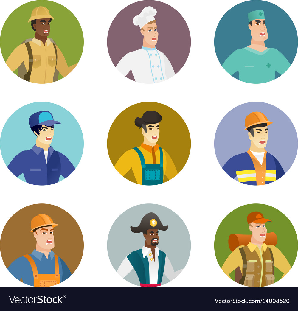 Set of characters different professions