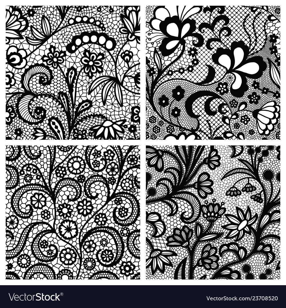 Set of lacy patterns vector image Set of lacy patterns