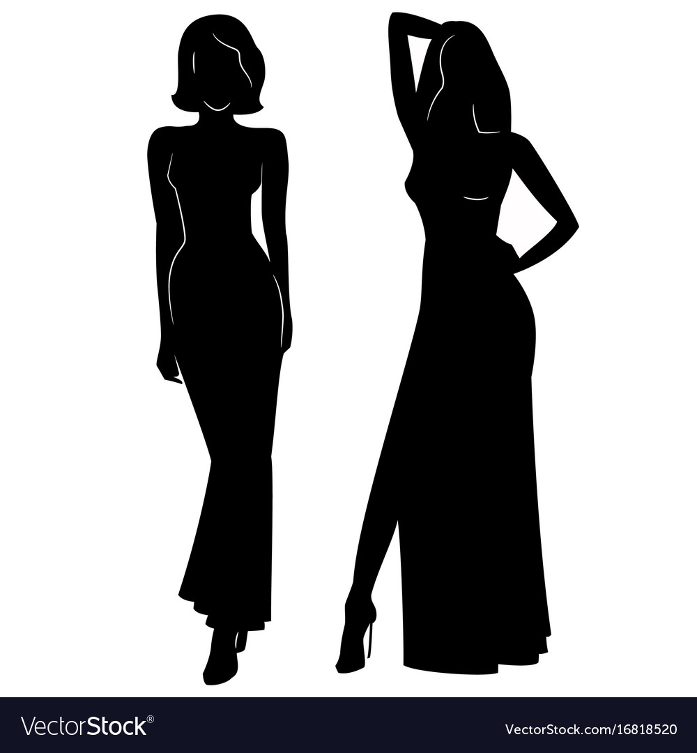 Premium Vector  A tall, slender girl in a beautiful evening dress. fashion  & style.