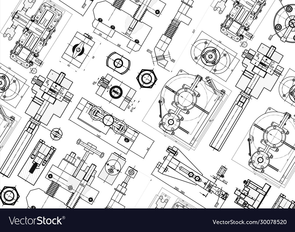 Technical Mechanical Blueprint Background