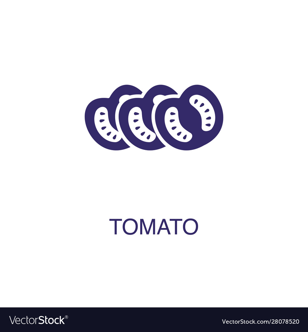 Tomato element in flat simple style on white