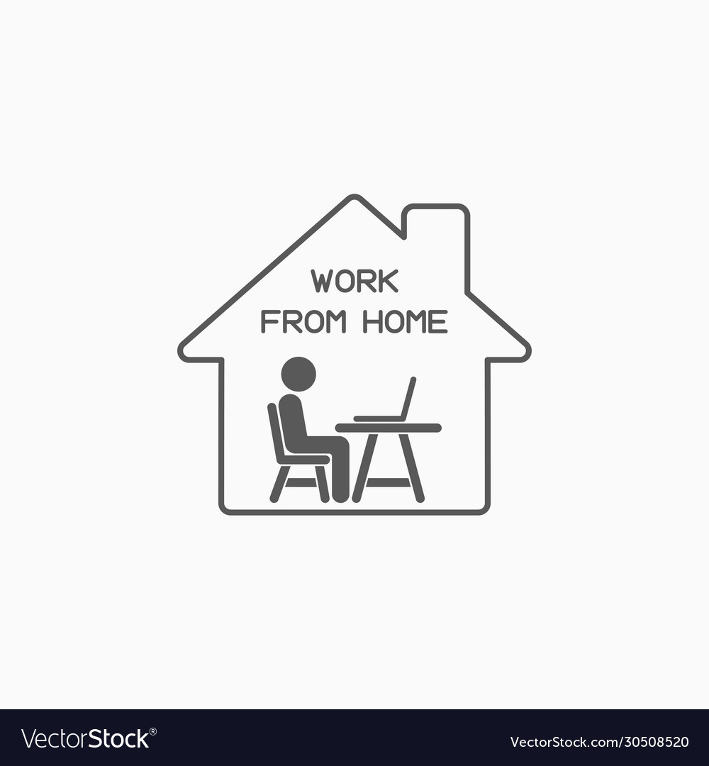 Download Work from home icon work at home Royalty Free Vector Image