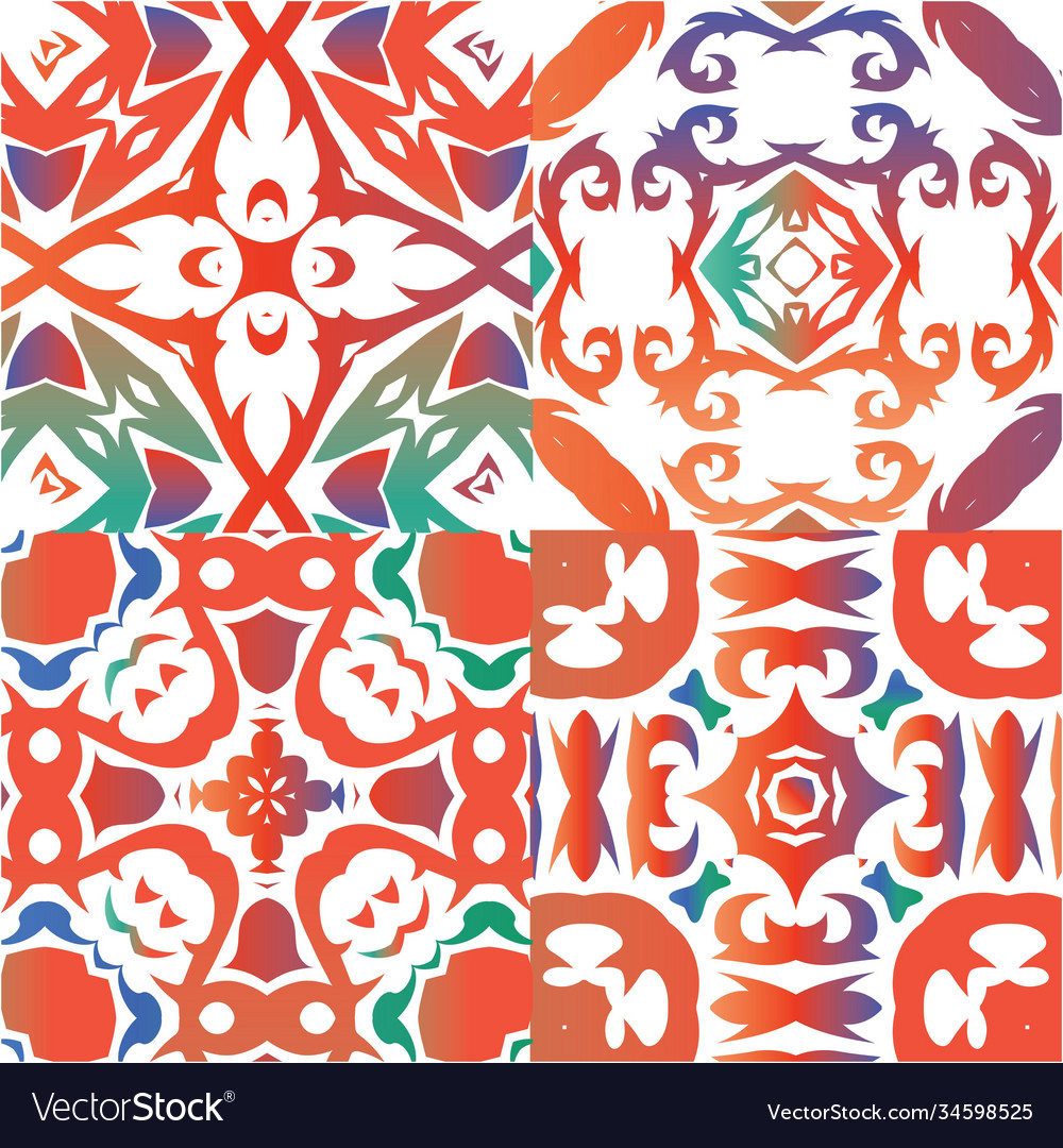 Antique talavera tiles patchworks Royalty Free Vector Image