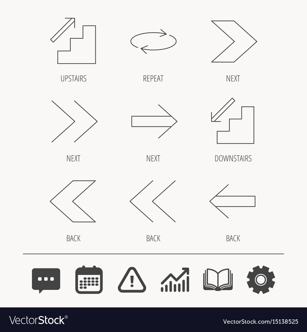 Arrows icons upstairs repeat linear signs