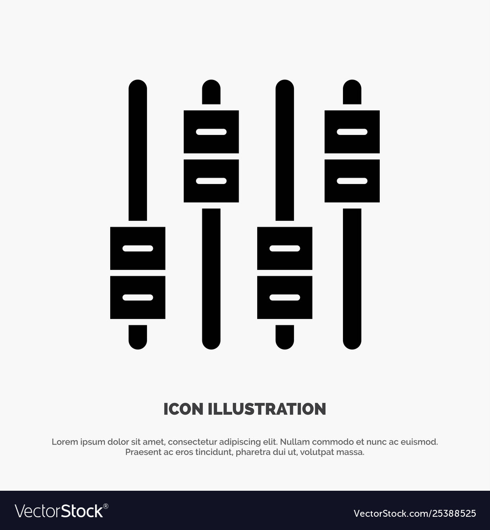 Equalizer sound audio volume solid glyph icon