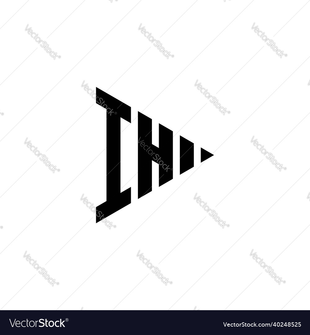 Ih logo monogram triangle shape play button Vector Image Ih logo monogram triangle shape play button