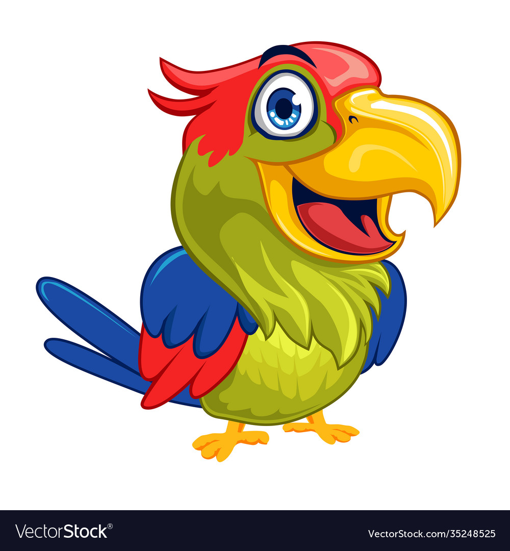 Parrot mascot cartoon Royalty Free Vector Image