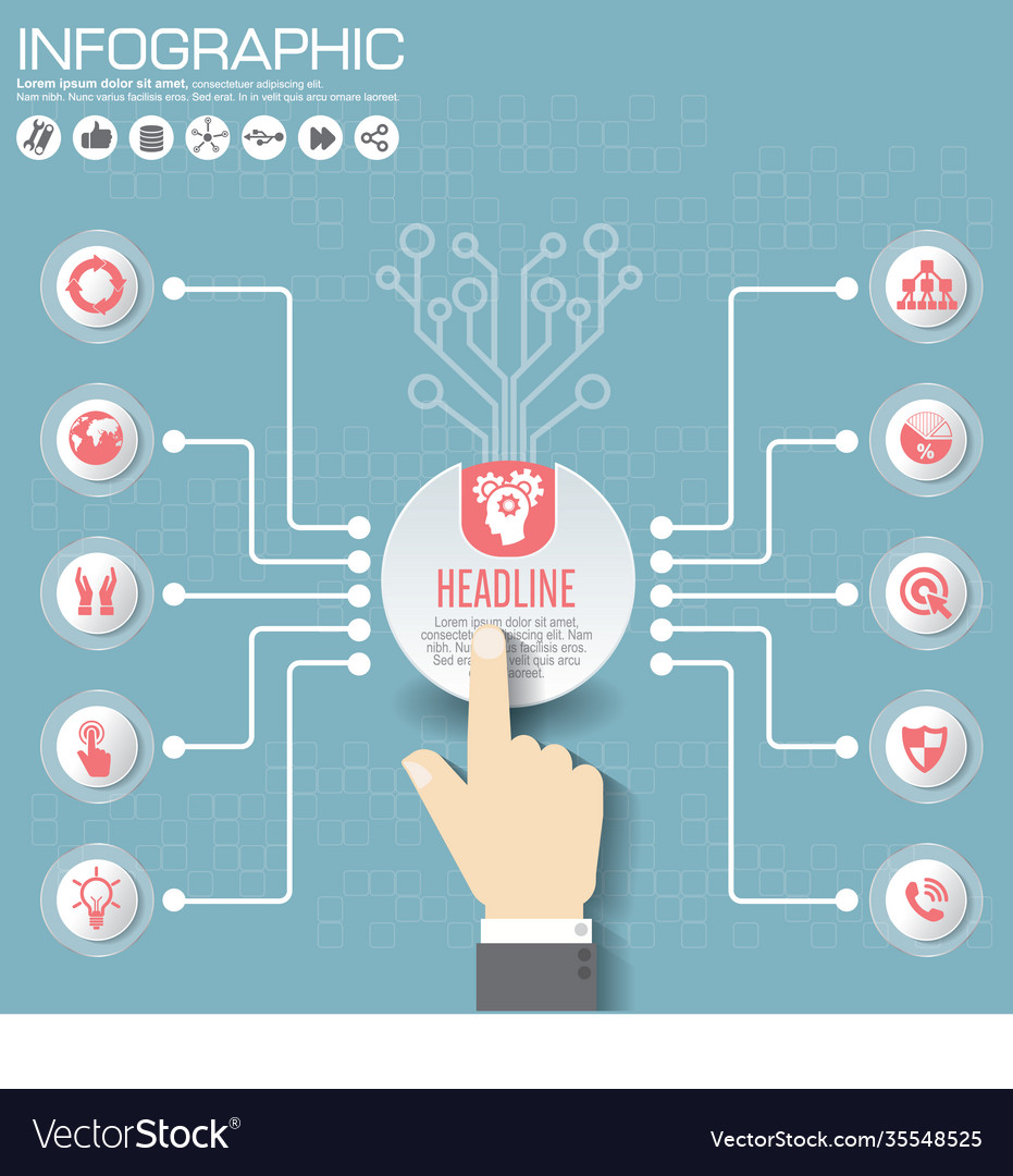 Part report with logo and icons set