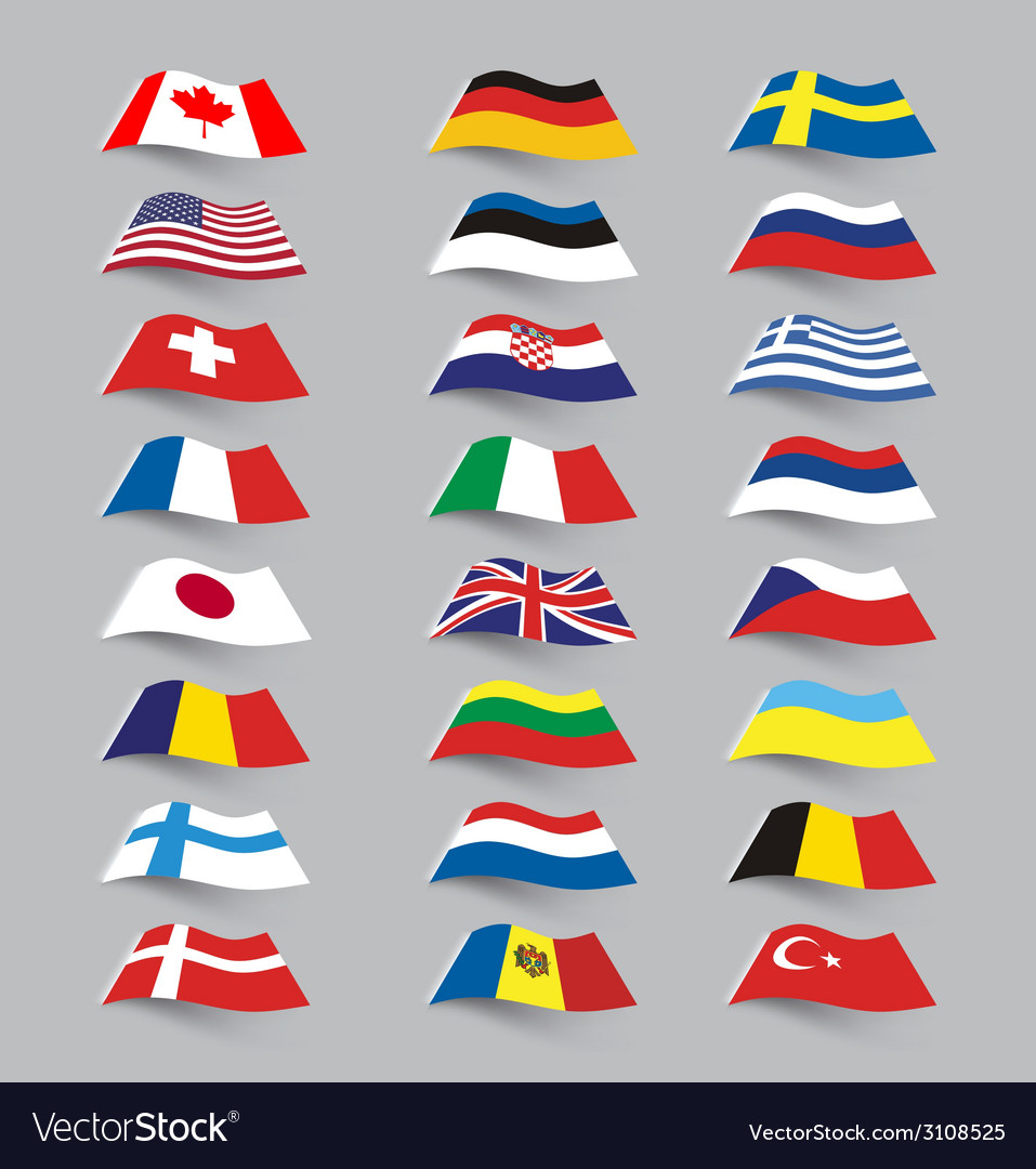 Set flags Royalty Free Vector Image - VectorStock