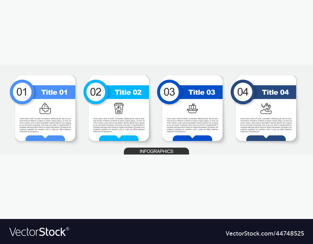 Set line iceberg yogurt container viking ship Vector Image