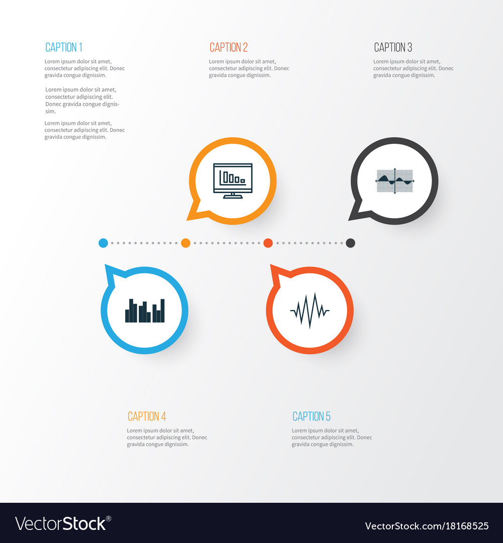 Set of graphs diagrams and statistics icons