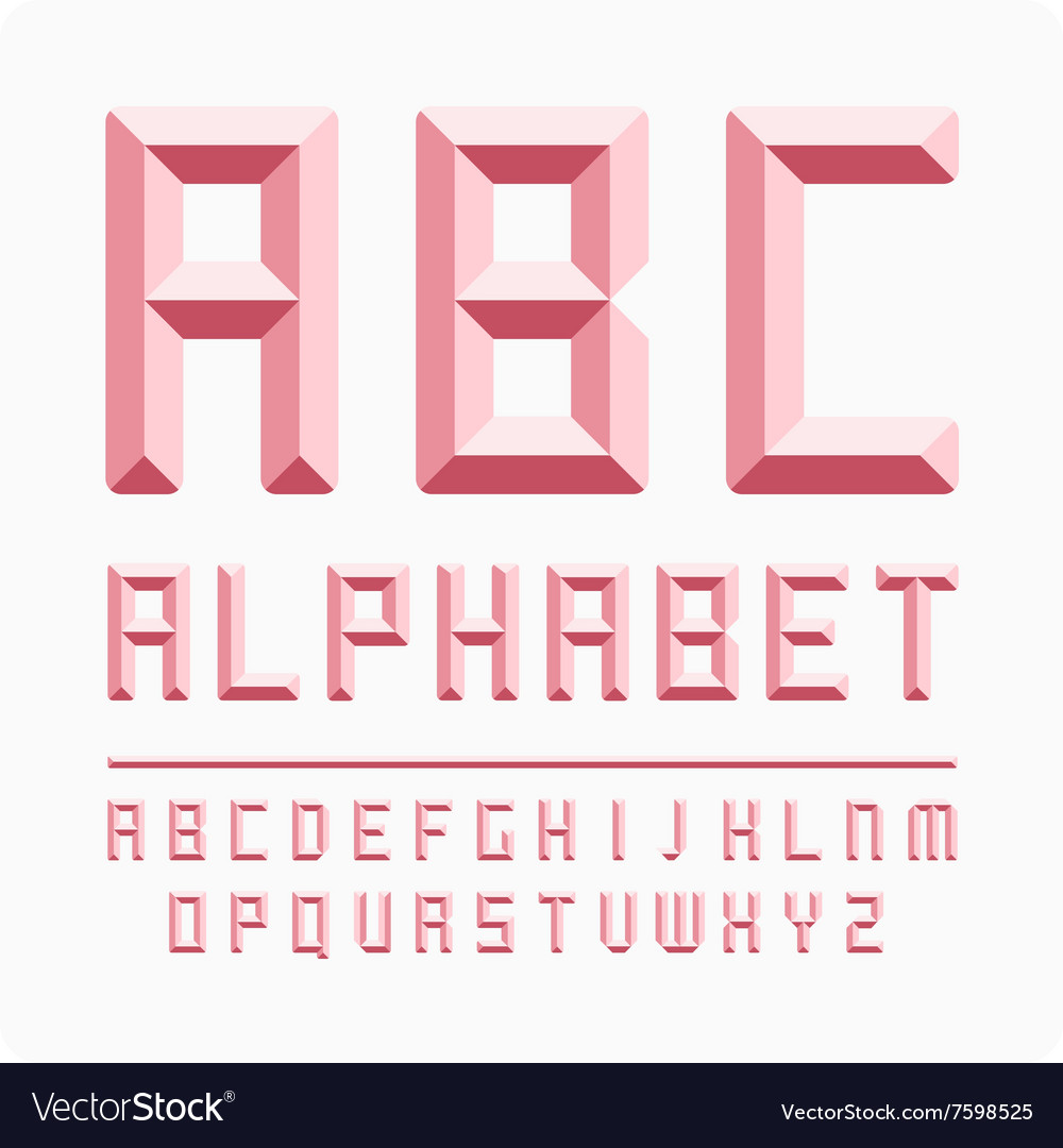 Set of letters alphabet pink