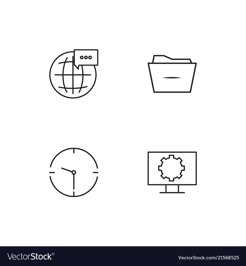 Time linear icons set simple outline