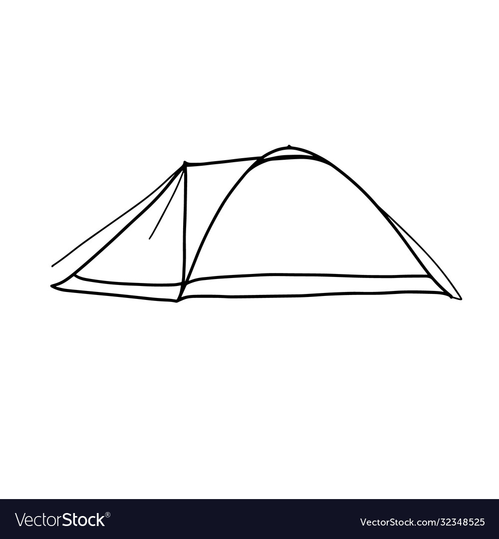 Tourist or military tent camping equipment Vector Image