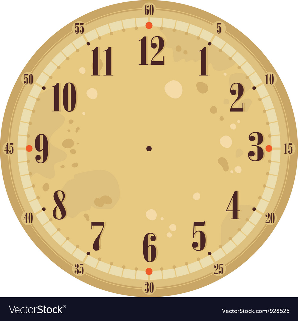 vintage clock face template vector Stock Vector