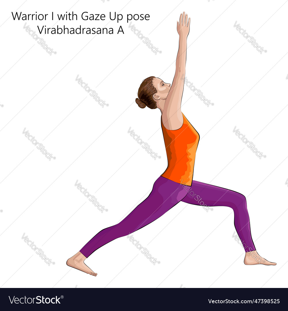 Young woman practicing yoga exercise doing Vector Image