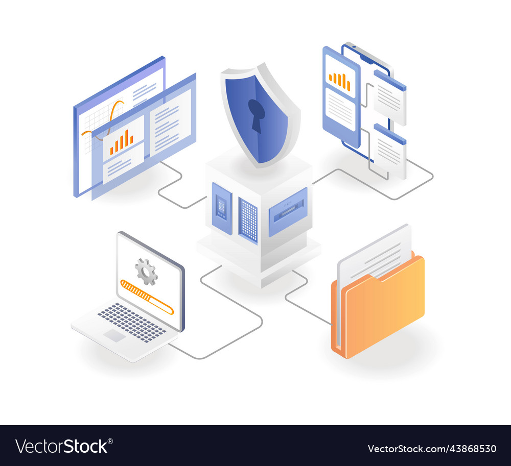 Analyst data server security vector image Analyst data server security