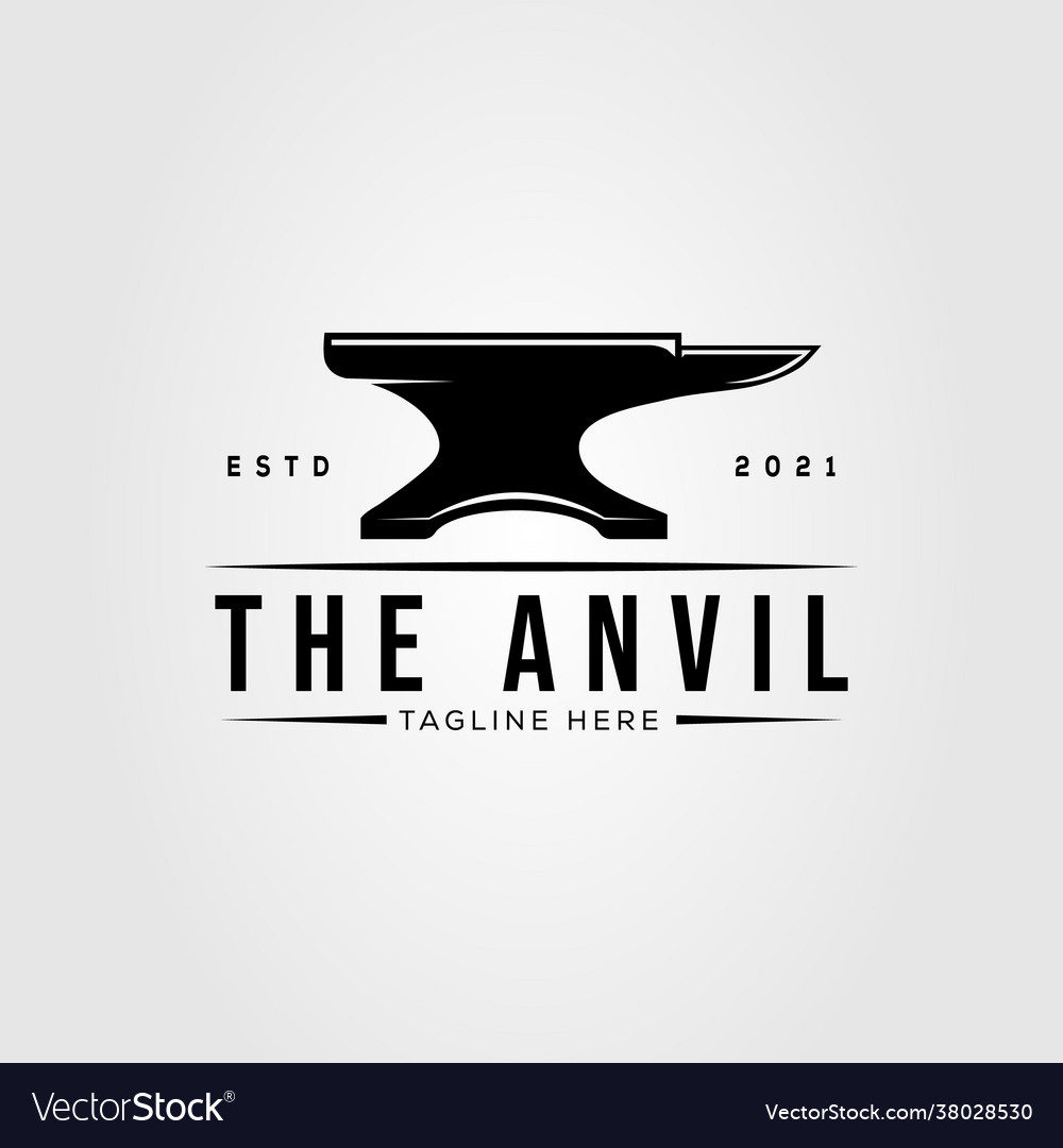 Anvil blacksmith vintage isolated logo design