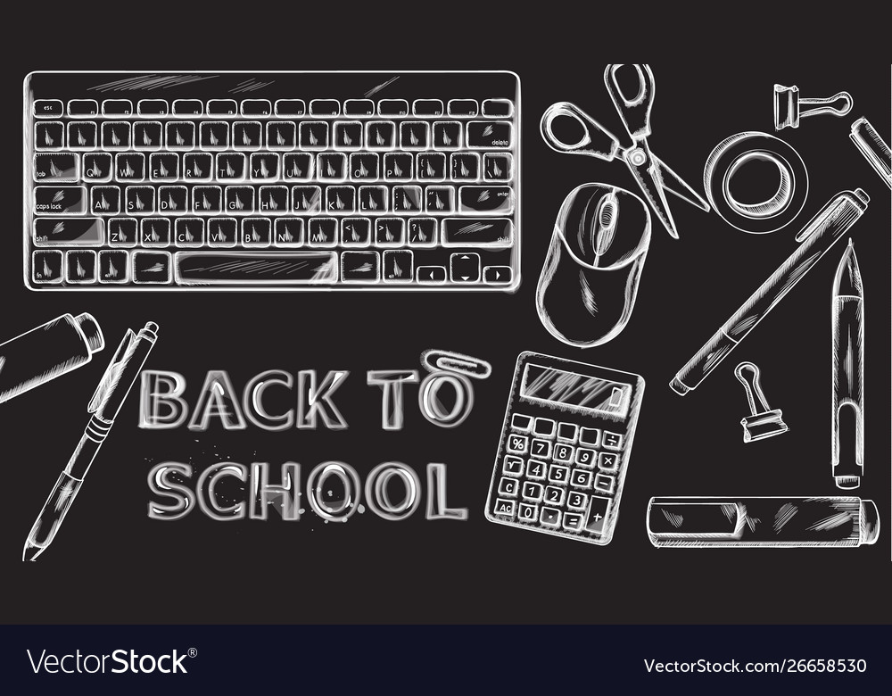 Back to school banner sale supplies vector image Back to school banner sale supplies