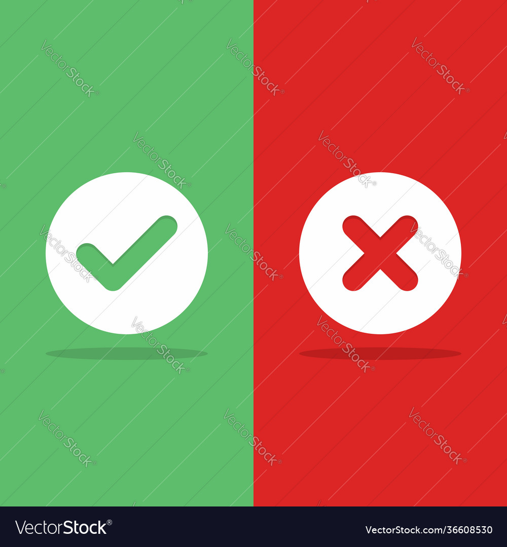 Check and wrong marks tick cross