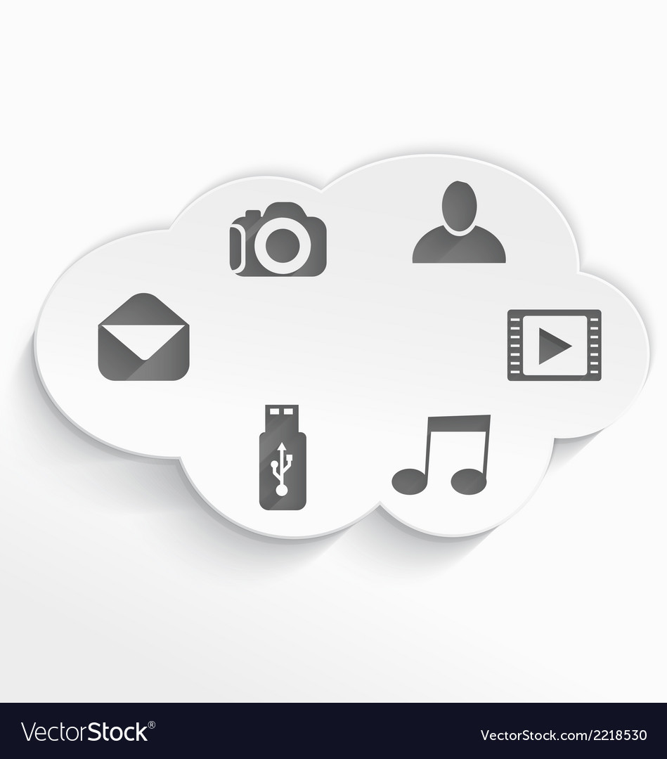 Cloud Computing Icons with Shadows
