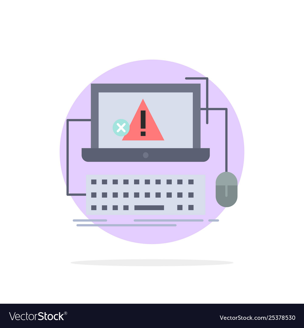 Computer crash error failure system flat color Vector Image Computer crash error failure system flat color