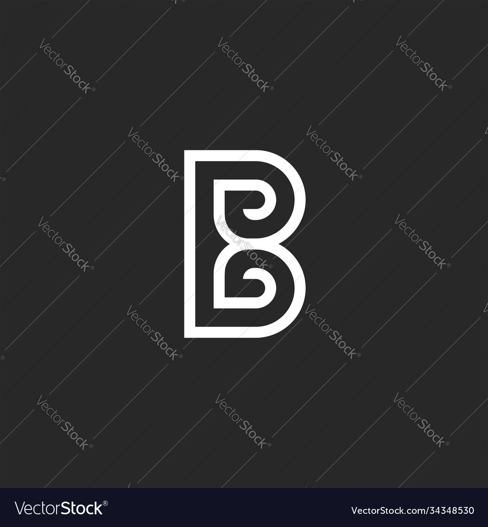 Creative Letter B Logo Monogram Design Mockup Vector Image