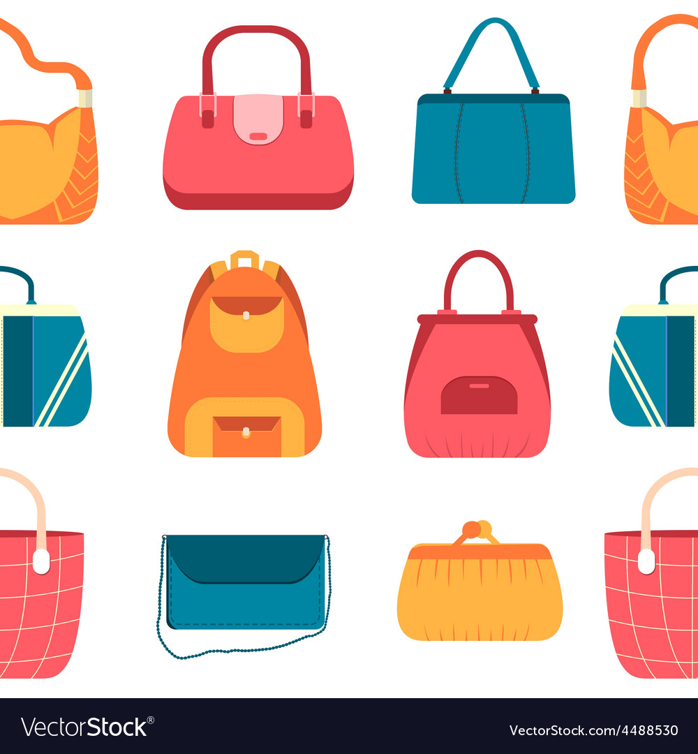Elegance Fashion Handbags And Bags In Flat Vector Image
