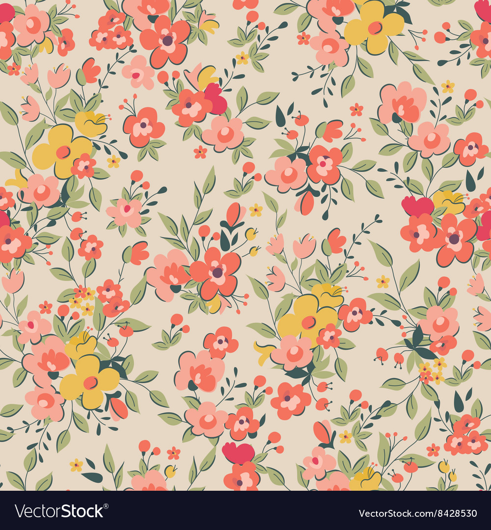 Floral pattern pink background Royalty Free Vector Image