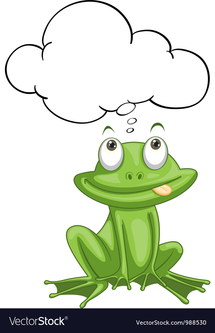 Frog thinking Royalty Free Vector Image VectorStock
