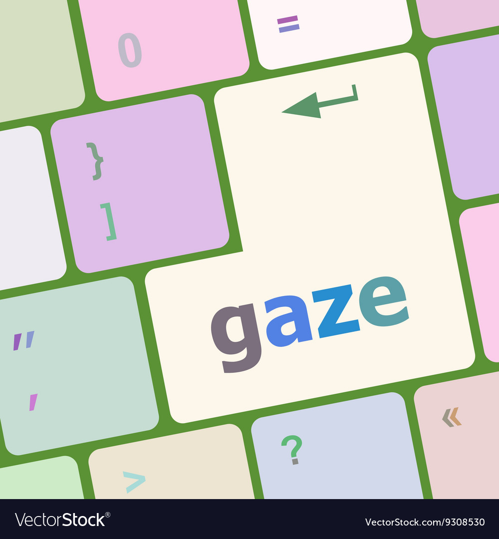 Gaze button on computer pc keyboard key