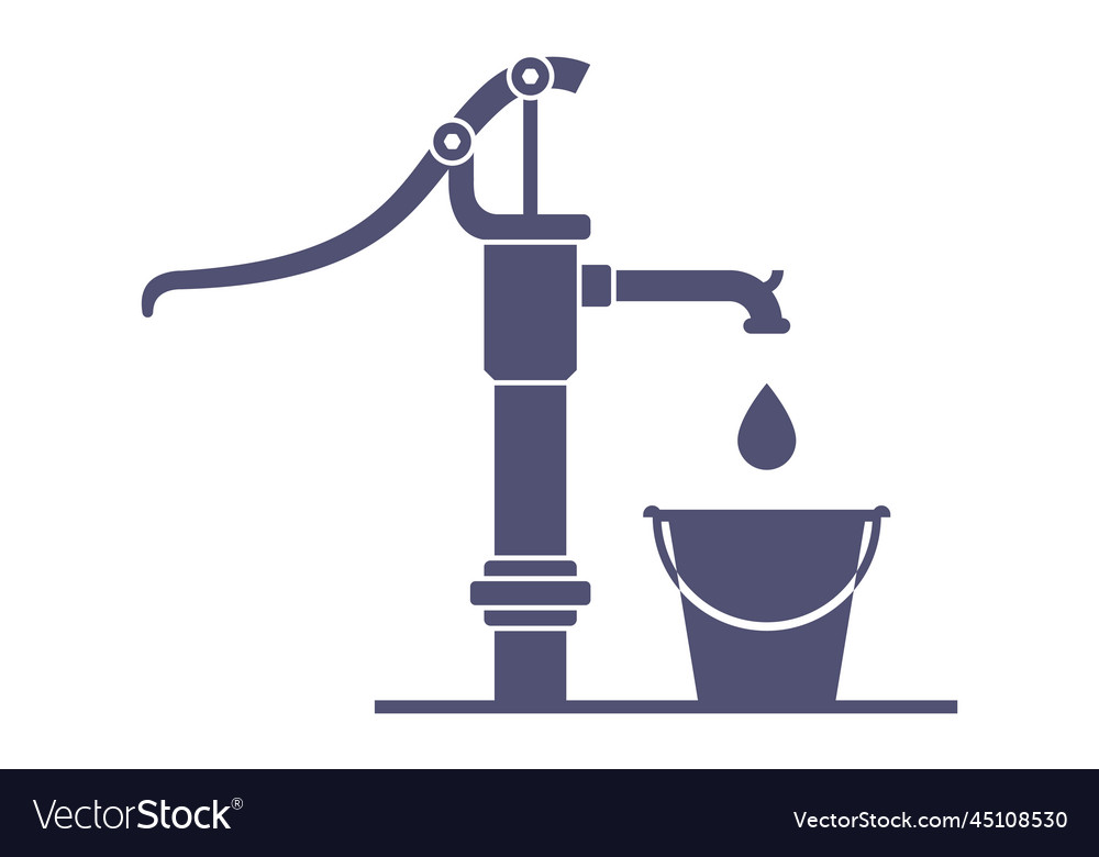 Hand pump black icon for extracting water Vector Image