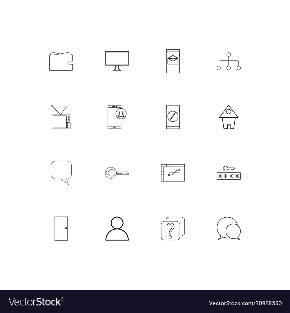 Internet of things linear thin icons set outlined