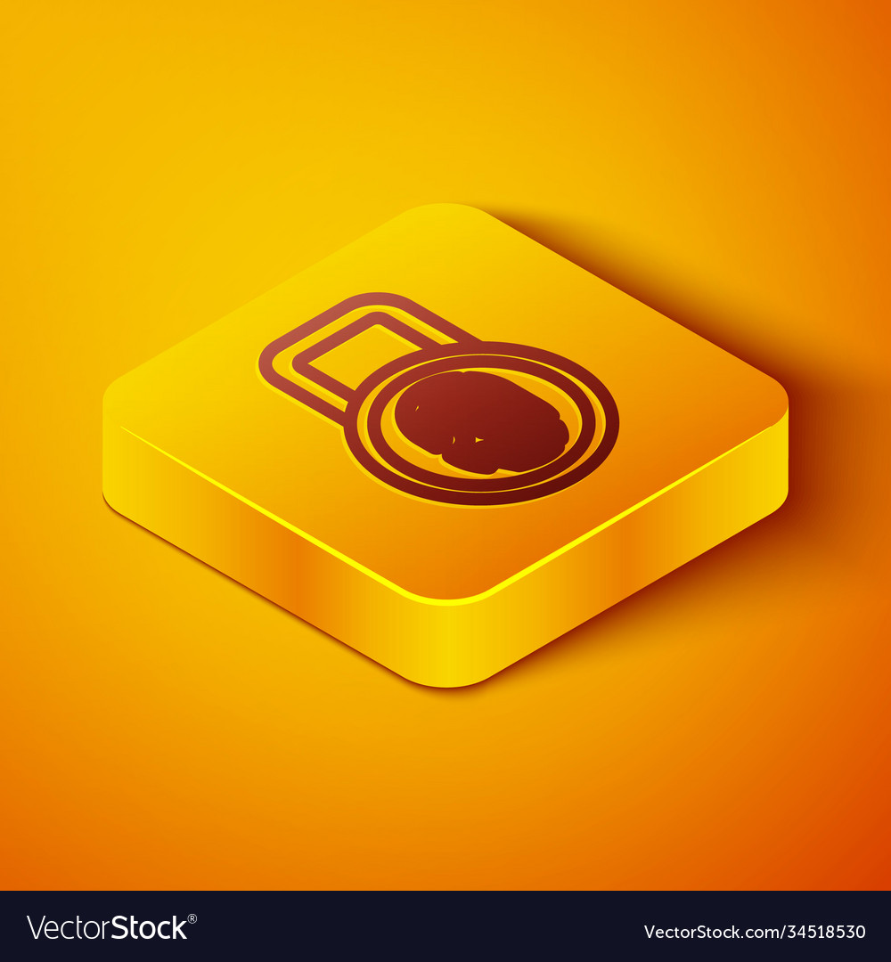Isometric line fingerprint with lock icon isolated vector image Isometric line fingerprint with lock icon isolated