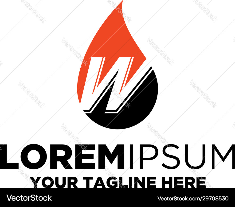 Letter w gass oil logo Royalty Free Vector Image