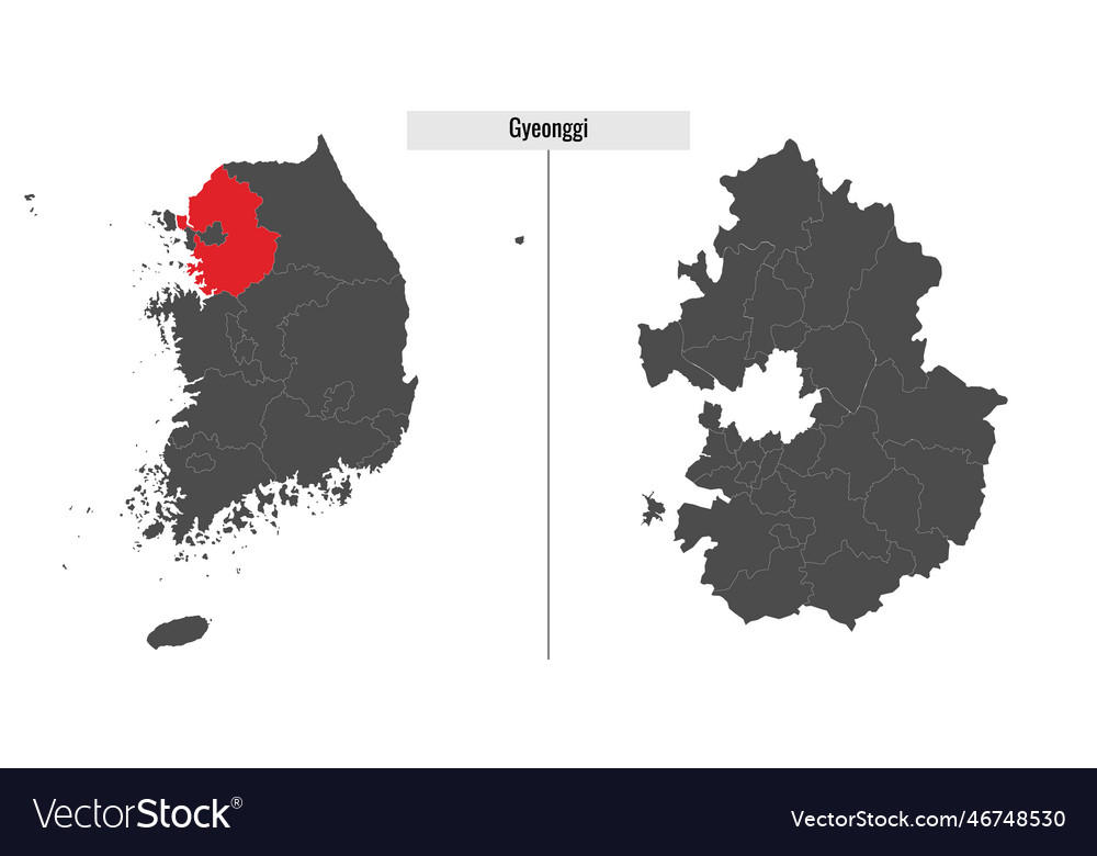 Map of gyeonggi state south korea Royalty Free Vector Image