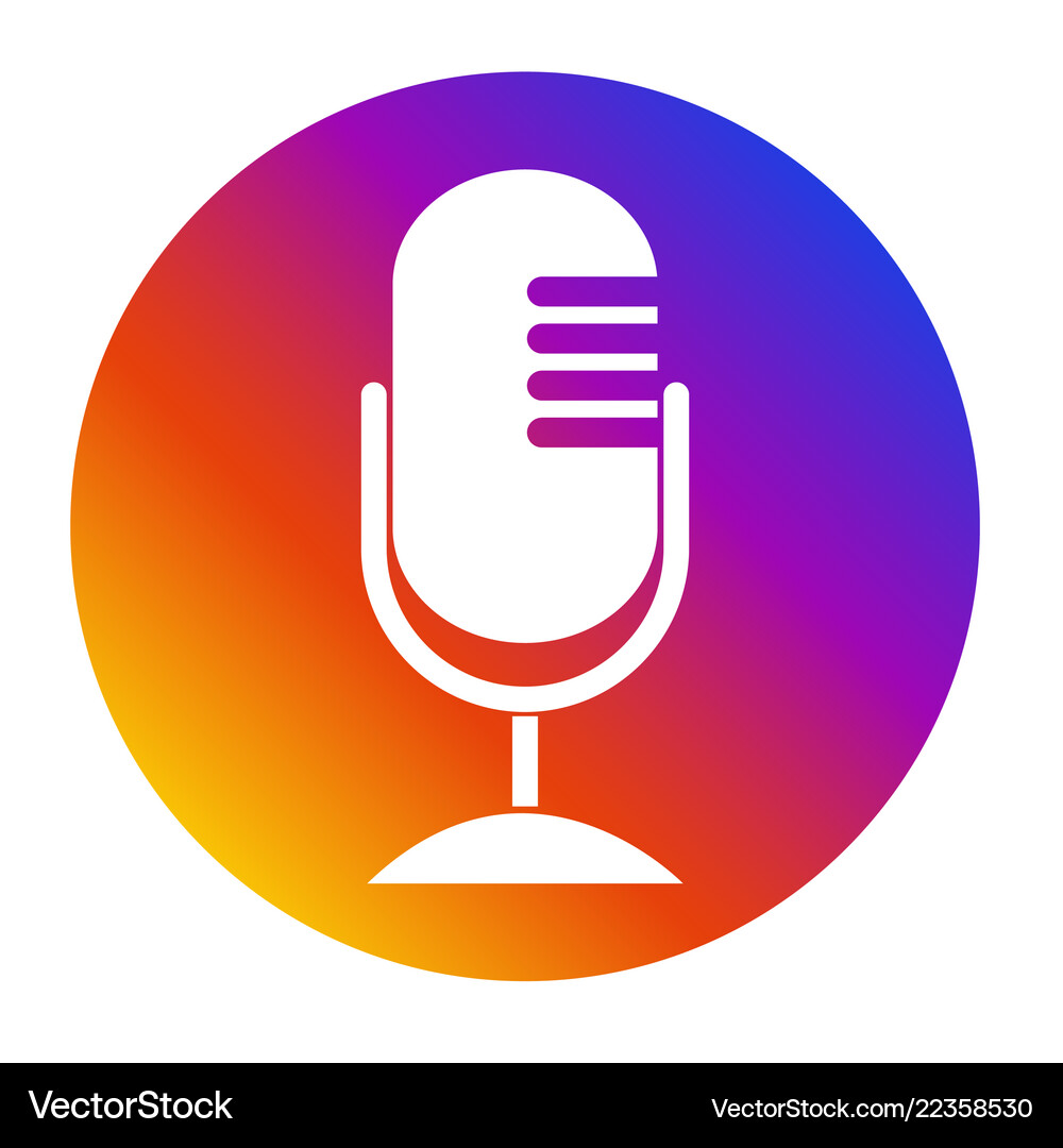Microphone icon flat design Royalty Free Vector Image