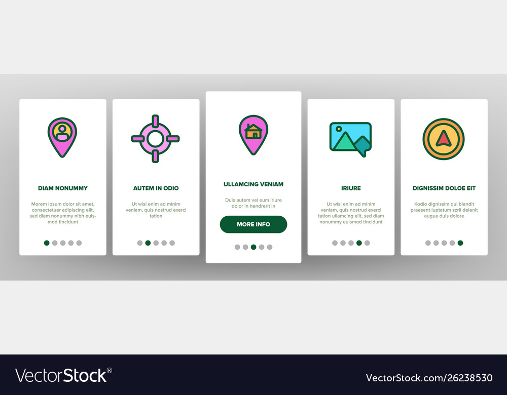 Navigation linear onboarding vector image Navigation linear onboarding