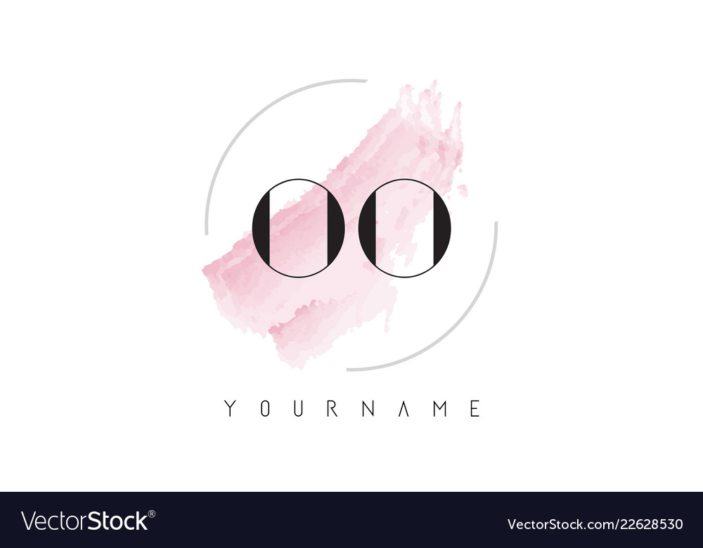 Oo o watercolor letter logo design with circular