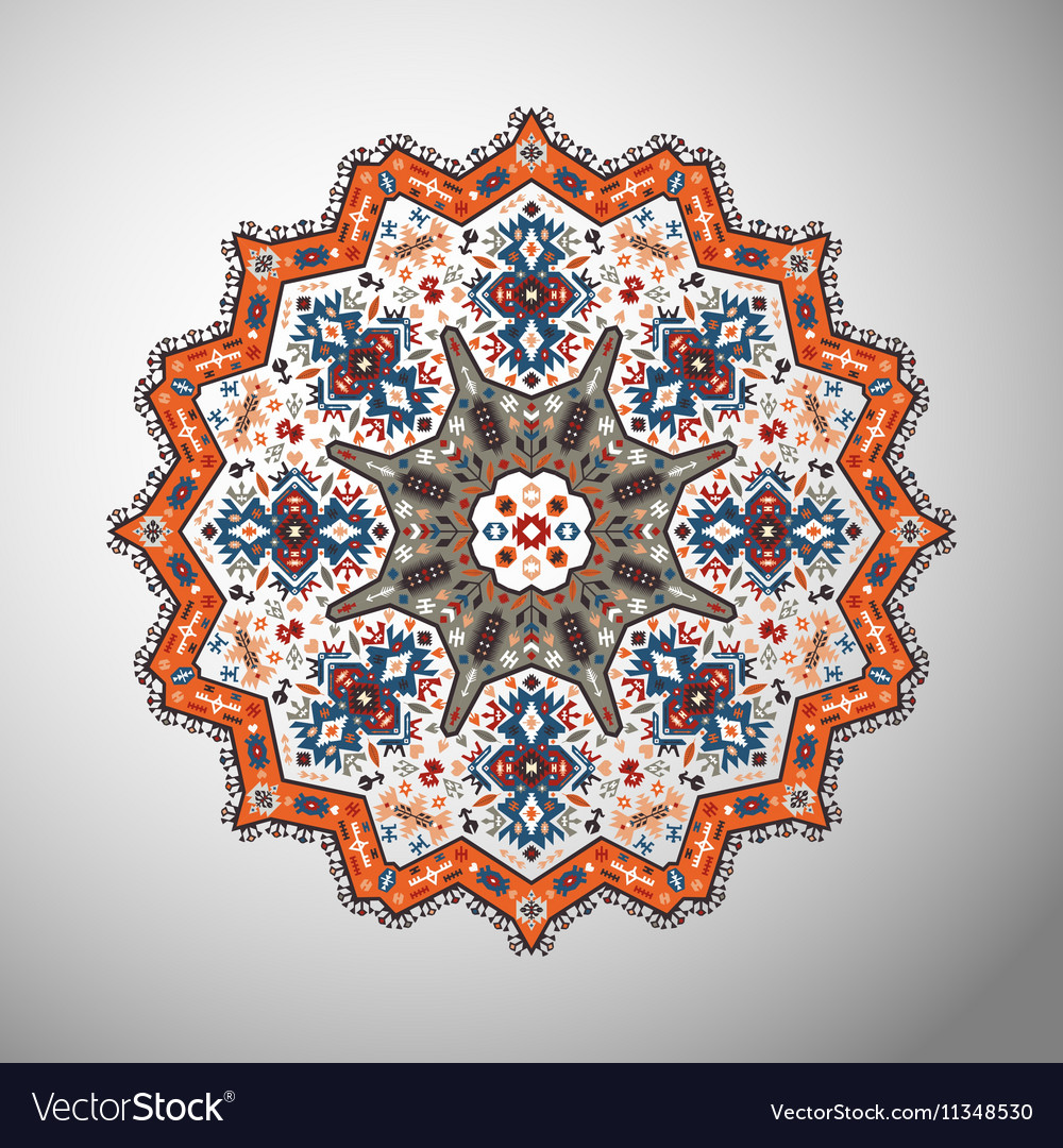 Ornamental round colorful geometric pattern