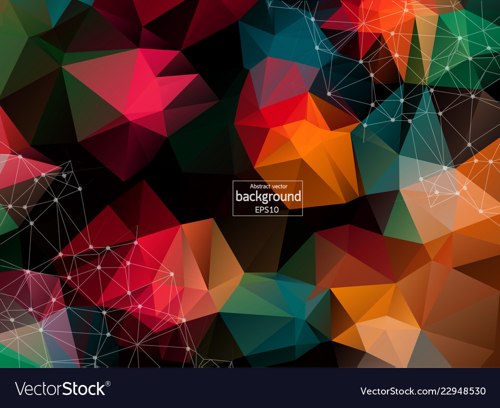 Polygonal background with connecting dots vector image Polygonal background with connecting dots