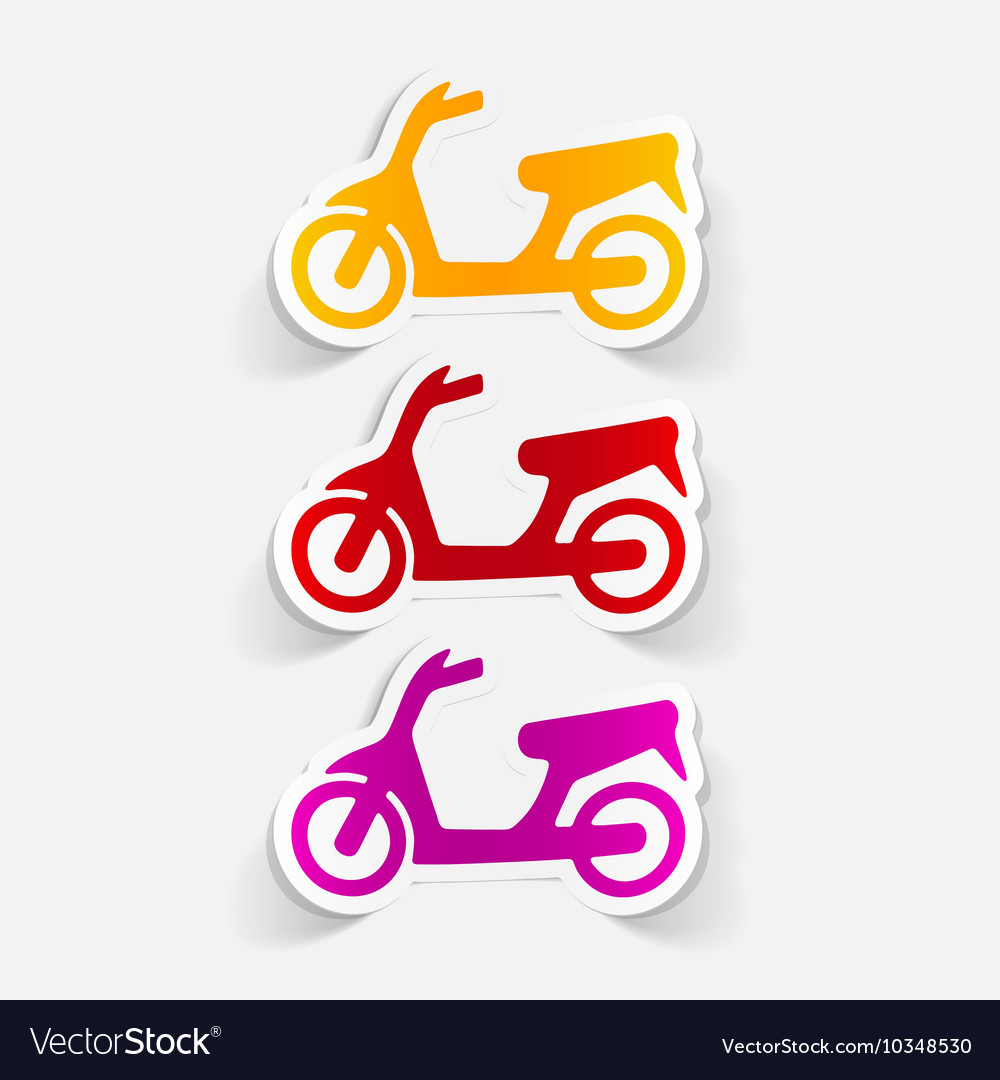 Realistic design element scooter