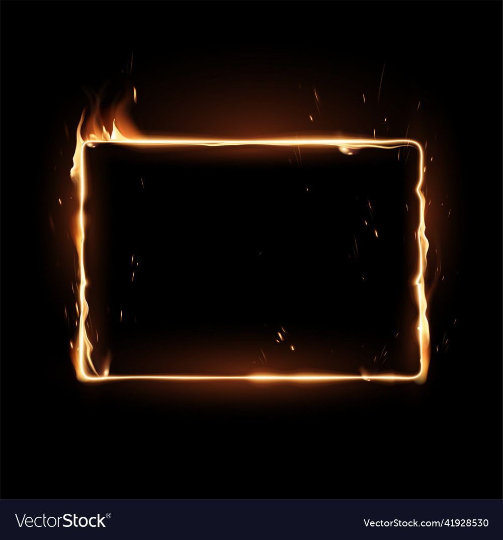 Rectangular frame drawn with a fiery line