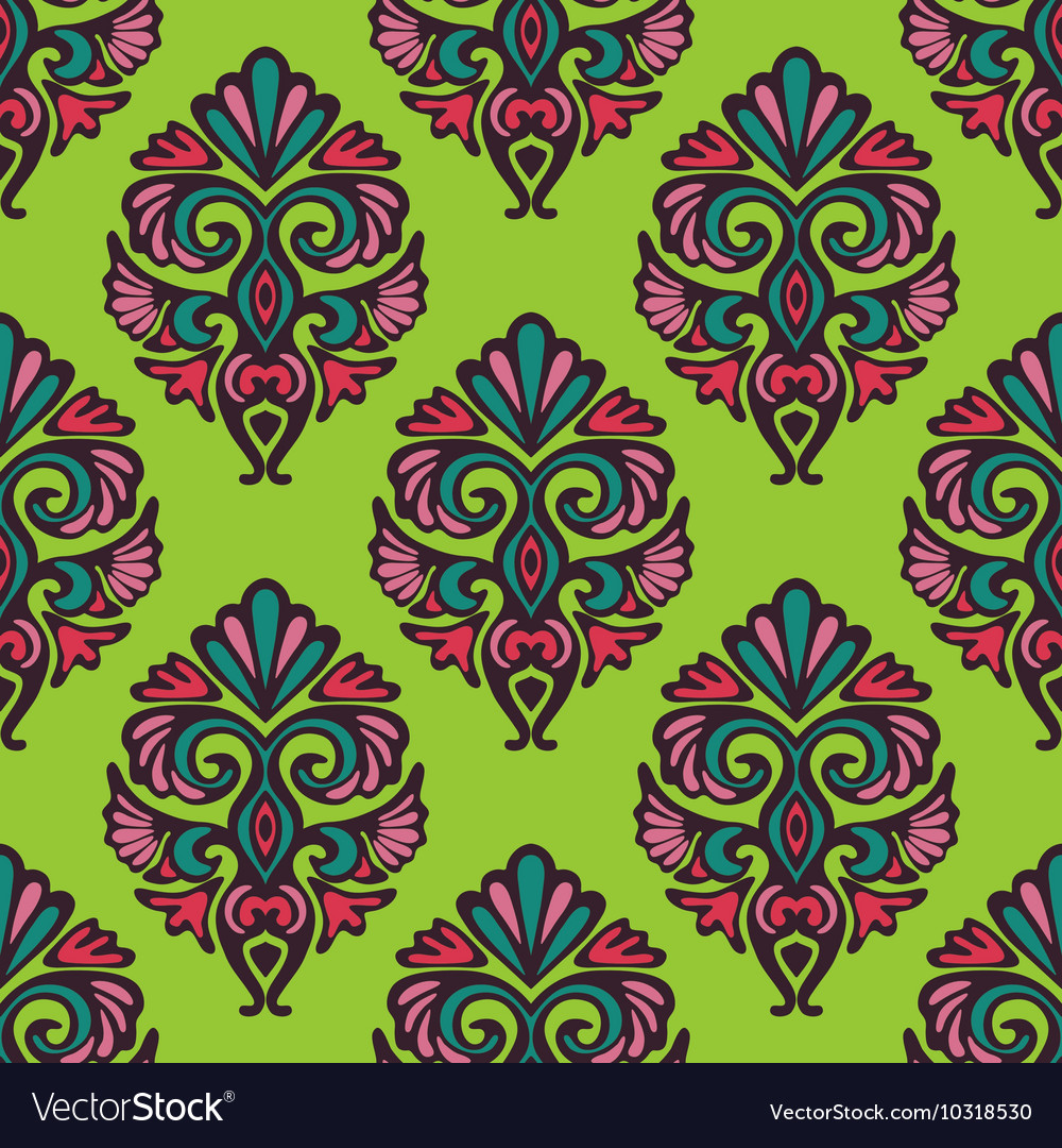 Seamless floral damask pattern