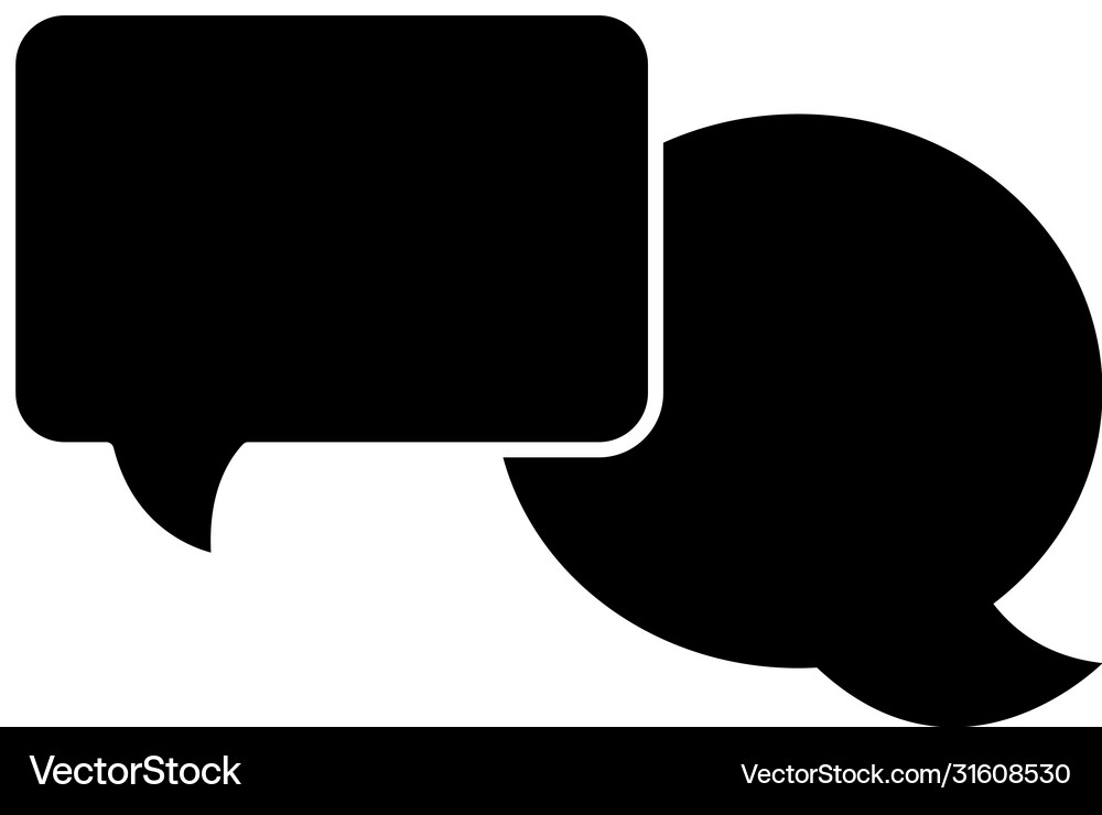 Square bubble and speech icon silhouette Vector Image