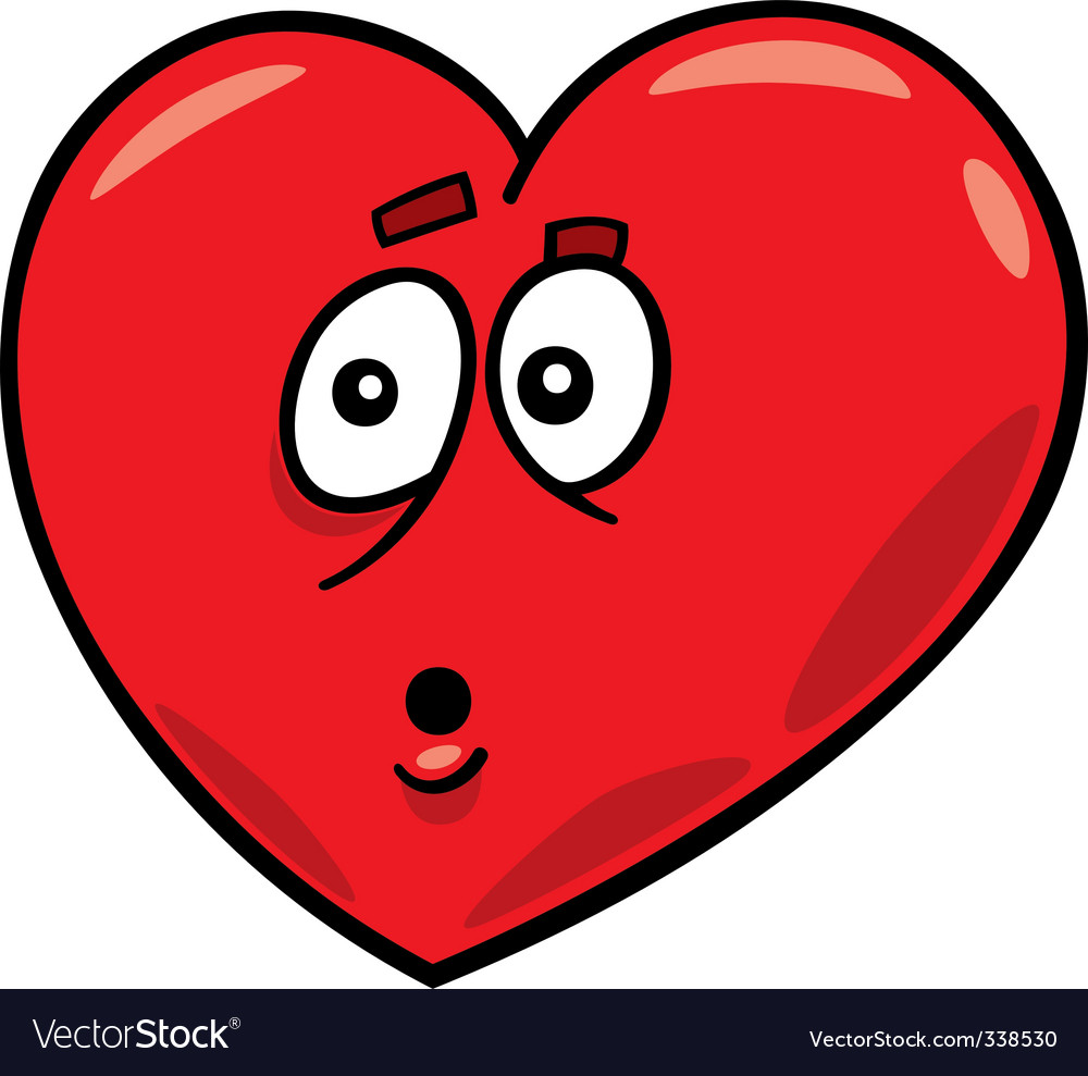 Startled heart Royalty Free Vector Image - VectorStock